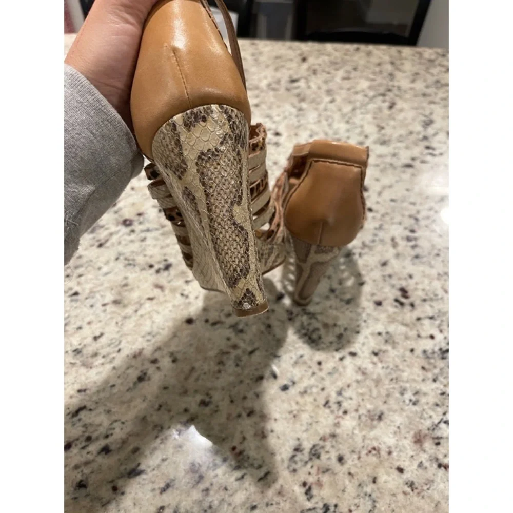 Cole Haan Air Minka Snakeskin and Cheetah Print Wedges